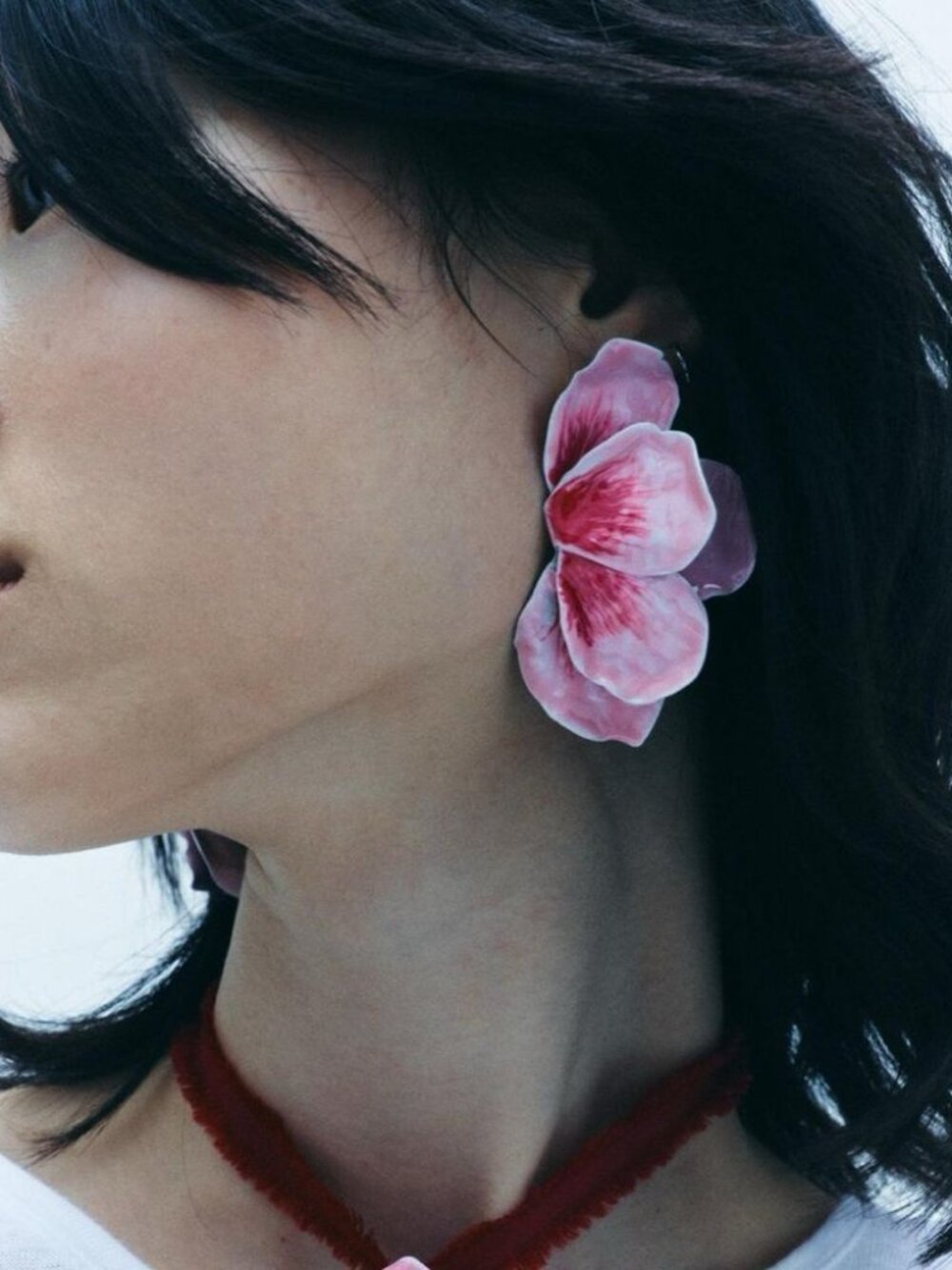 Pink flowers earringsM72